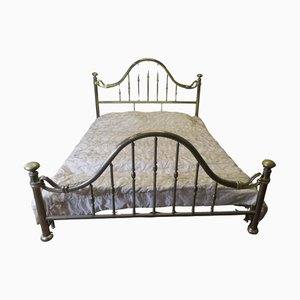 Lit Long King Size Vintage en Laiton, 1980