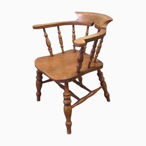 Elm and Beech Smoker's Bow Desk Chair, 1890s