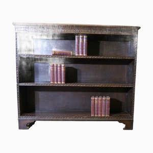Bibliothèque Ouverte en Chêne Sculpté