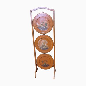 Victorian Burnt Orange Lacquered 3-Tier Cake Stand, 1930s