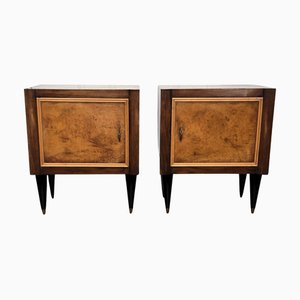 Italienische Art Deco Nachttische aus Wurzelholz, 1940er, 2er Set