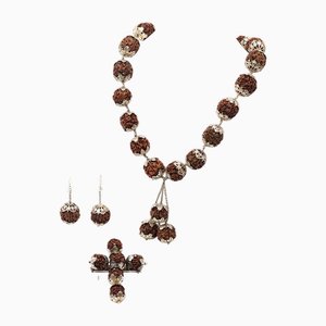 Rudraksha and Silver Set, Set of 5