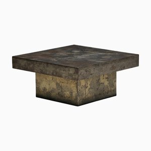 Table Basse Brutaliste en Acier, France, 1970s