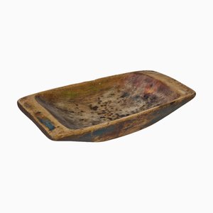 Comedero sueco antiguo pequeño de madera