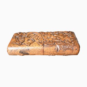 Estuche para puros de madera tallada, siglo XIX