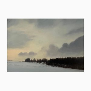 Claude Sauthier, Late Afternoon at Soujet, Öl auf Holz, 1970er
