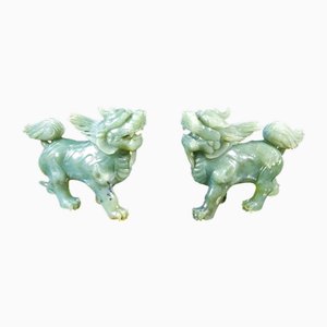 Guardian Lions in Jade, China, Set of 2