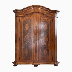 Baroque Style Inlaid Walnut Cabinet, 1980s