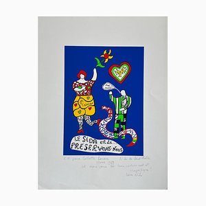 Niki de Saint Phalle, Aids Is Here... Protégons-nous, 1988, Sérigraphie