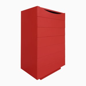 Pompeian Red Septet Chest of Drawers by Pietro Meccani for Meccani Design