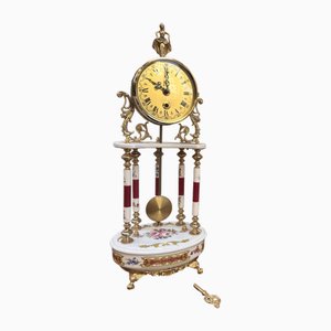 Regency Hand-Decorated Ceramic Table Clock, 1950s