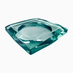 Crystal Glass Vide Poche atribuido a Fontana Arte, Italia