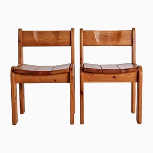 Chaises de Salle à Manger en Pin par Ate van Apeldoorn, 1972, Set de 2