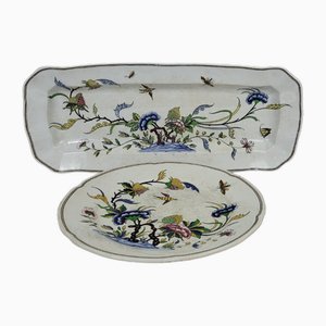 Rouen Fish Dishes in Earthenware from Sarreguemines, 19th Century, Set of 2