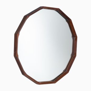 12 Sided Polygonal Wooden Mirror