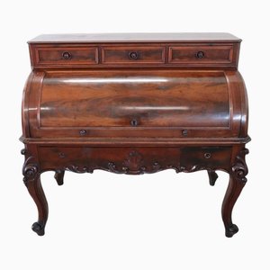 19th Century Antique Roll Top Desk in Walnut