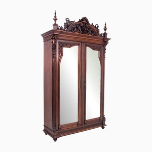 Antiker Kleiderschrank mit Spiegelglas, Frankreich