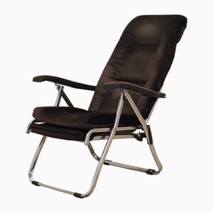 Danish Brown Velour Armchair, 1970s