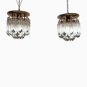 Italienische Mid-Century Murano Glas Trilobi Lampen von Venini, 1970er, 2er Set