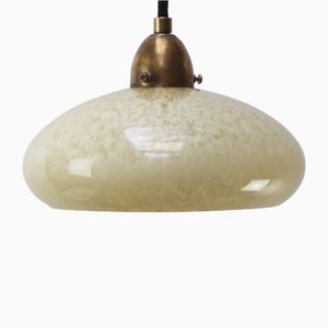 Lampe à Suspension Clichy en Verre Jaune, France