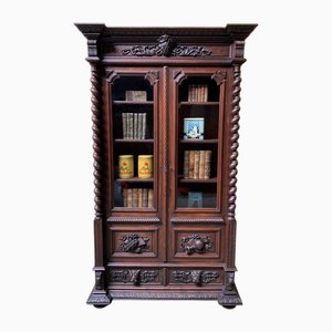 Libreria in noce, fine XIX secolo
