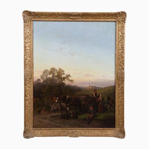 Ferdinand Marohn, The Harvest, Oil on Canvas, Framed