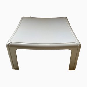 Tavolo quadrato nr. 4984 in poliuretano bianco modellato di Gae Aulenti per Kartell, anni '70