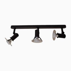 Vintage German 3-Light Spotlight Bar in Dark Brown Metal and Plastic by Brilliant, 1980s