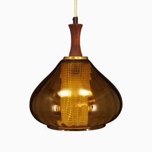 Danish Glass Pendant Lamp, 1970s