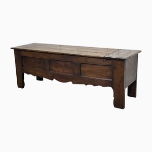 Banc de Rangement Fin 19ème Siècle en Chêne et Châtaignier