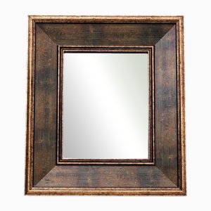 Specchio in vetro dorato e legno