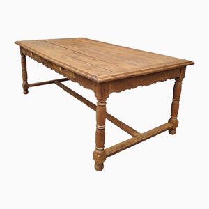 Mesa de granja antigua de roble, década de 1890