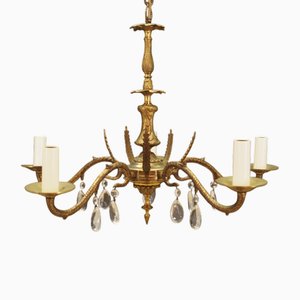 Danish Brass Chandelier, 1960s