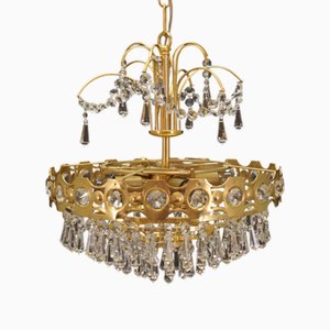 Danish Brass Chandelier, 1970s
