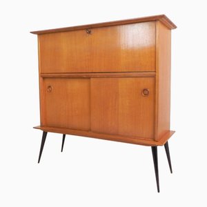Secretary with Sliding Doors on Slender Legs, 1950s