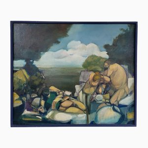 Joël Giraud, Das Bad der Nymphen, 1990er, Leinwandbild