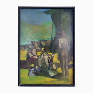 Joël Giraud, La Menace, 1990er, Leinwandgemälde