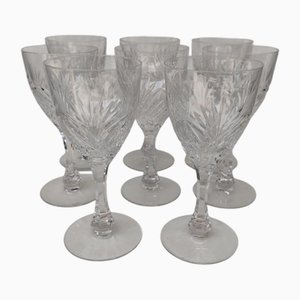 Große Saint Louis Moselle Modell aus Kristallglas, 1930er, 8 . Set