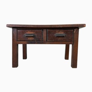 Japanese Minimalist Low Desk with Drawers, 1920s-1930s