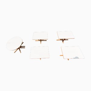 Rectangular and Half-Moon Tables from Baumann, 1990 Set of 6
