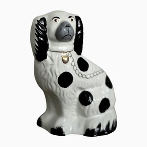 Statuetta vintage Staffordshire Ceramic Spaniel Mantle Dog, Inghilterra, anni '50