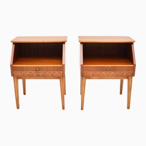Vintage Swedish Bedside Cabinets, 1950, Set of 2