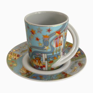 No 19 Espresso Collector's Cup and Saucer by Jane Osborn Smith for Rosenthal Studio-Linie, 1990s, Set of 2
