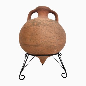 Pot Vintage en Faïence Modelé à la Main, 1950s