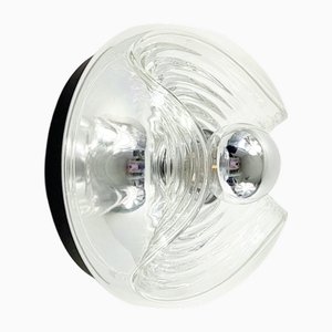 Wave - Futura Series Glass Wall Lamps by Koch & Lowy for Peill & Putzler, Germany, 1970s