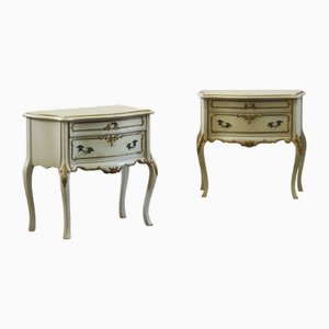 Comodini in stile veneziano in legno dipinto, anni '60, set di 2