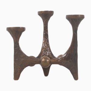Brutalist Candlestick in Bronze attributed to Michael Harjes, 1960s