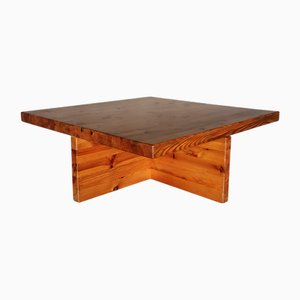 Minimalistischer Kiefernholz Couchtisch von Sven Larsson, Schweden, 1970er