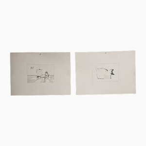 Antonio Marasco, Composition, 1970s, Etchings, Set of 2