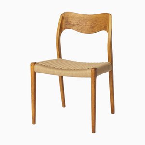 Danish Model 71 Chair in Oak and Papercord by Niels Otto (N. O.) Møller for J. L. Møllers, 1960s